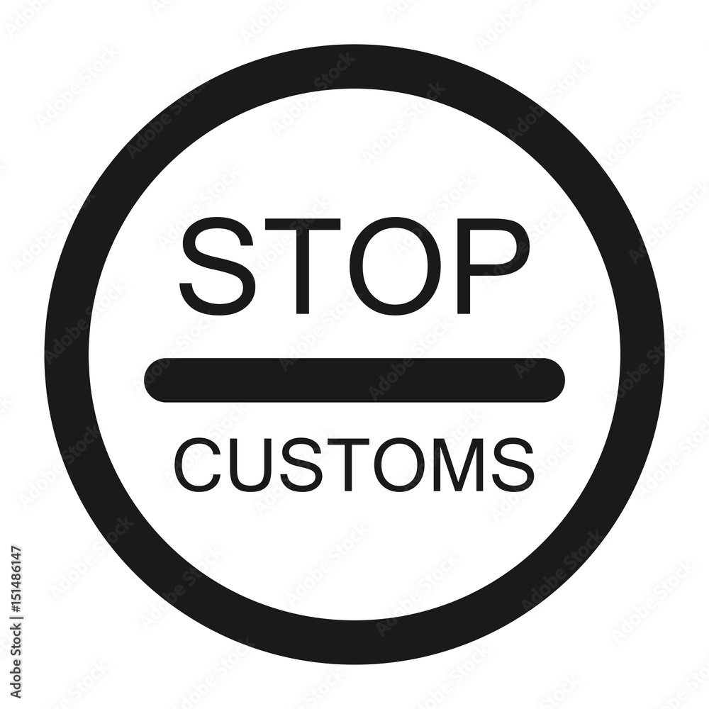 stop customs sign line icon stop customs sign line icon