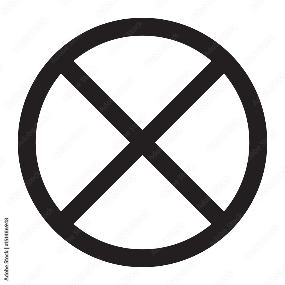 Clearway and no parking sign line icon