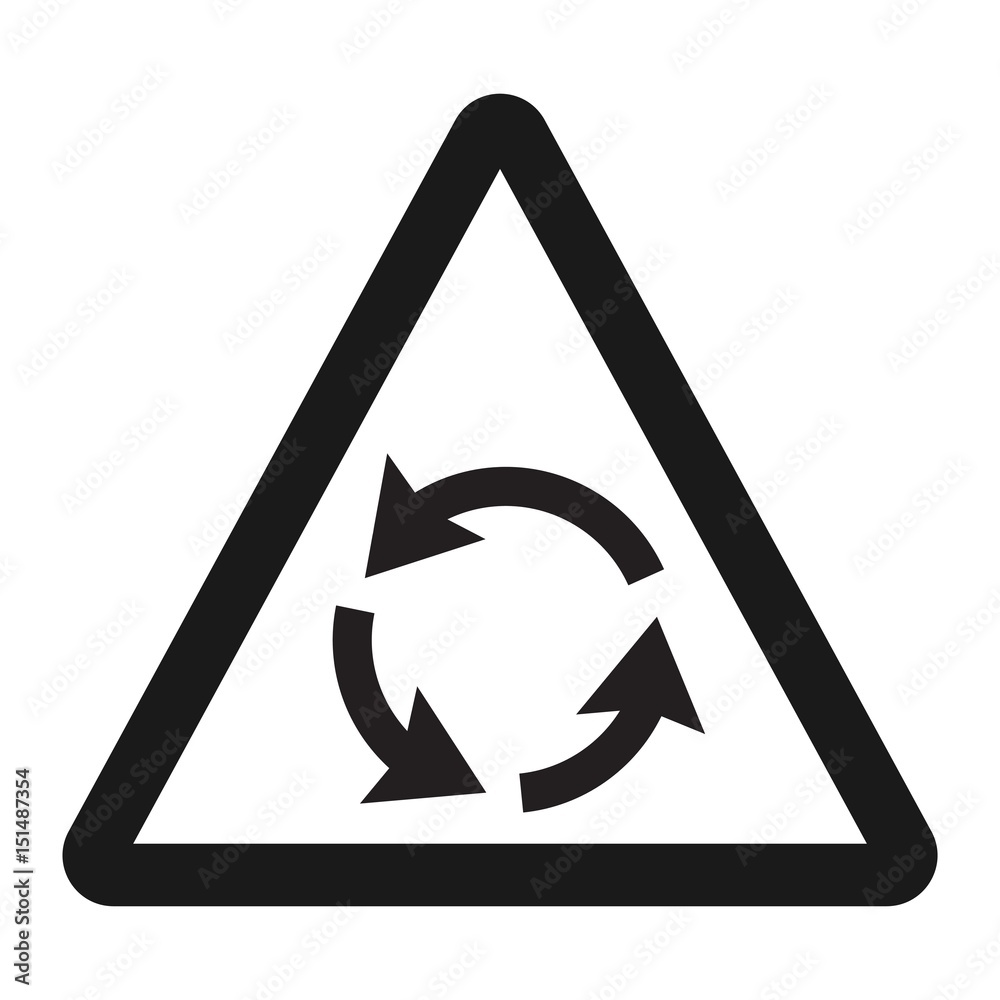 Roundabout sign line icon, Traffic and road sign Roundabout sign line icon, Traffic and road sign