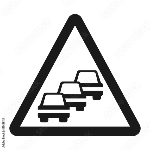 Traffic Congestion sign line icon