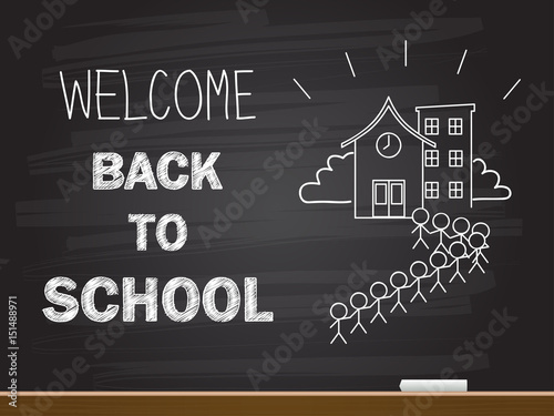 Welcome back to school banner. Vector illustration.