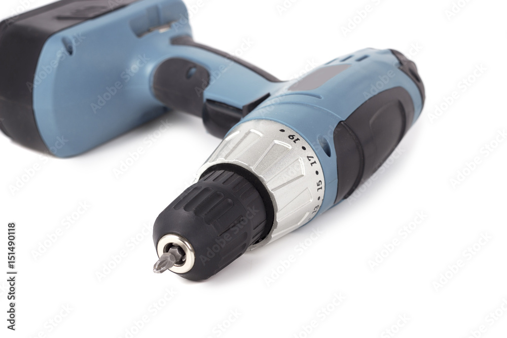 Battery screwdriver or drill isolated over white background Battery screwdriver or drill isolated over white background