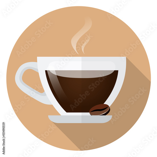 Kaffee in Tasse Icon Flat Design Vektor Grafik