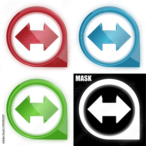  ikona w okręgu ze strzałką i blaskiem zestaw