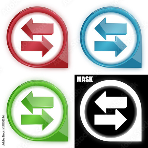  ikona w okręgu ze strzałką i blaskiem zestaw