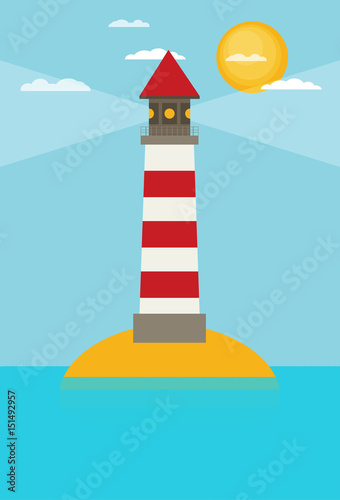 Flat vector lighthouse