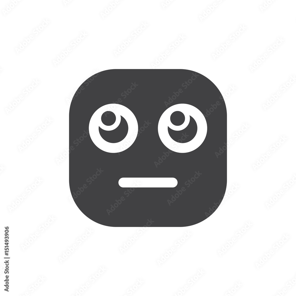 Obraz premium Face With Rolling Eyes emoji. glyph icon, vector emoticon