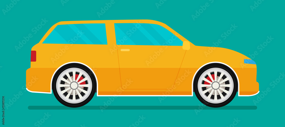 Naklejka premium Flat car vector. Eps 10