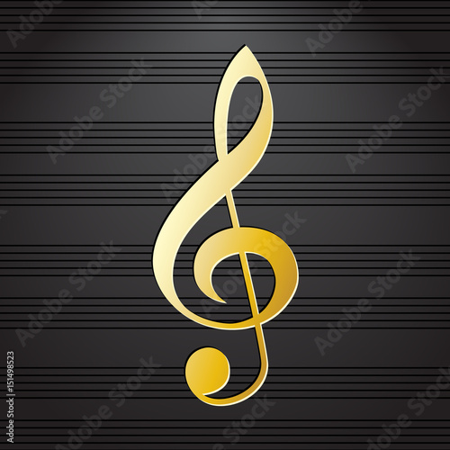 Treble clef on music staff background