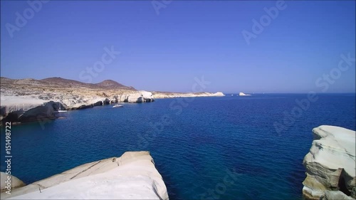 Drones flight over Sarakiniko on the island of Milos. Part 1 of 2 from a set of a slow gliding flight recorded in UHD and optimized for the resolution of 1920x1080. 