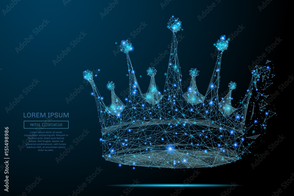 Abstract image of a crown in the form of a starry sky or space, consisting  of