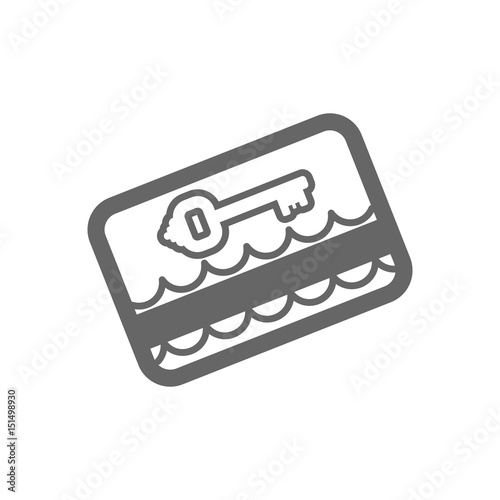Electronic keycard outline icon. Summer. Vacation