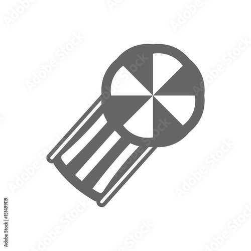 Beach chaise lounge with umbrella icon. Vacation