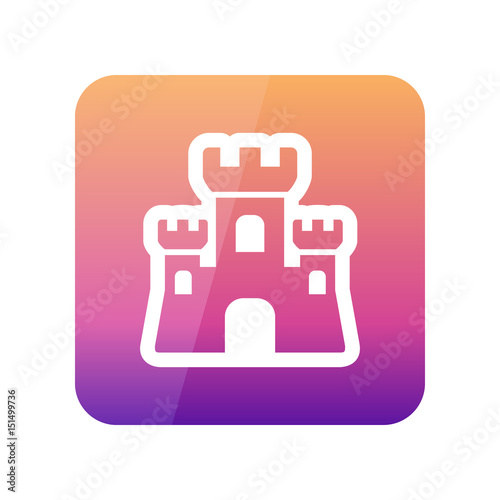 Sand Castle outline icon. Summer. Vacation