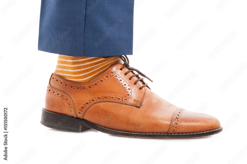 Fashionable business man foot in closeup Fashionable business man foot in closeup