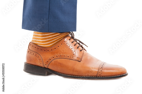Fashionable business man foot in closeup