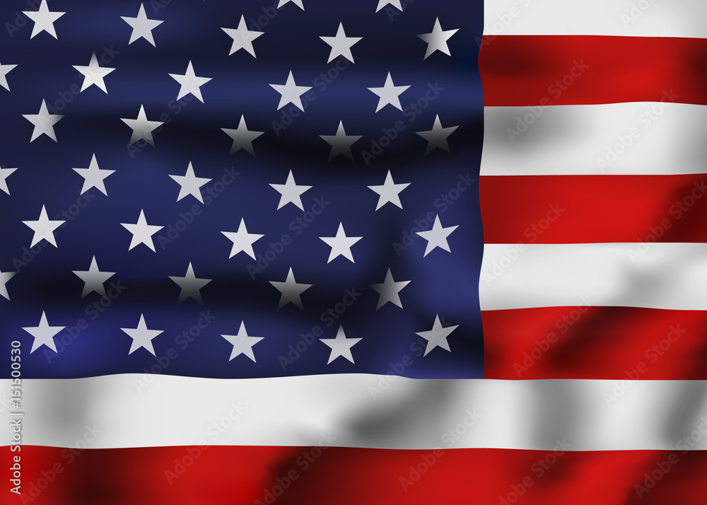 Fototapeta premium Vector Image of United States Waving Flag