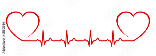 Two heart, one pulse - stock vector