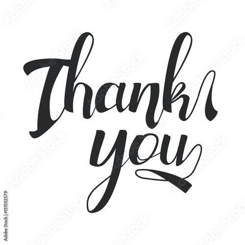 Thank you black hand drawn lettering