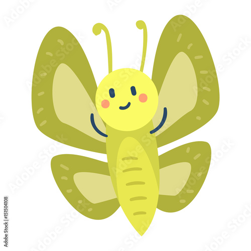 Colorful butterfly with abstract decorative pattern vector graphic summer fre...