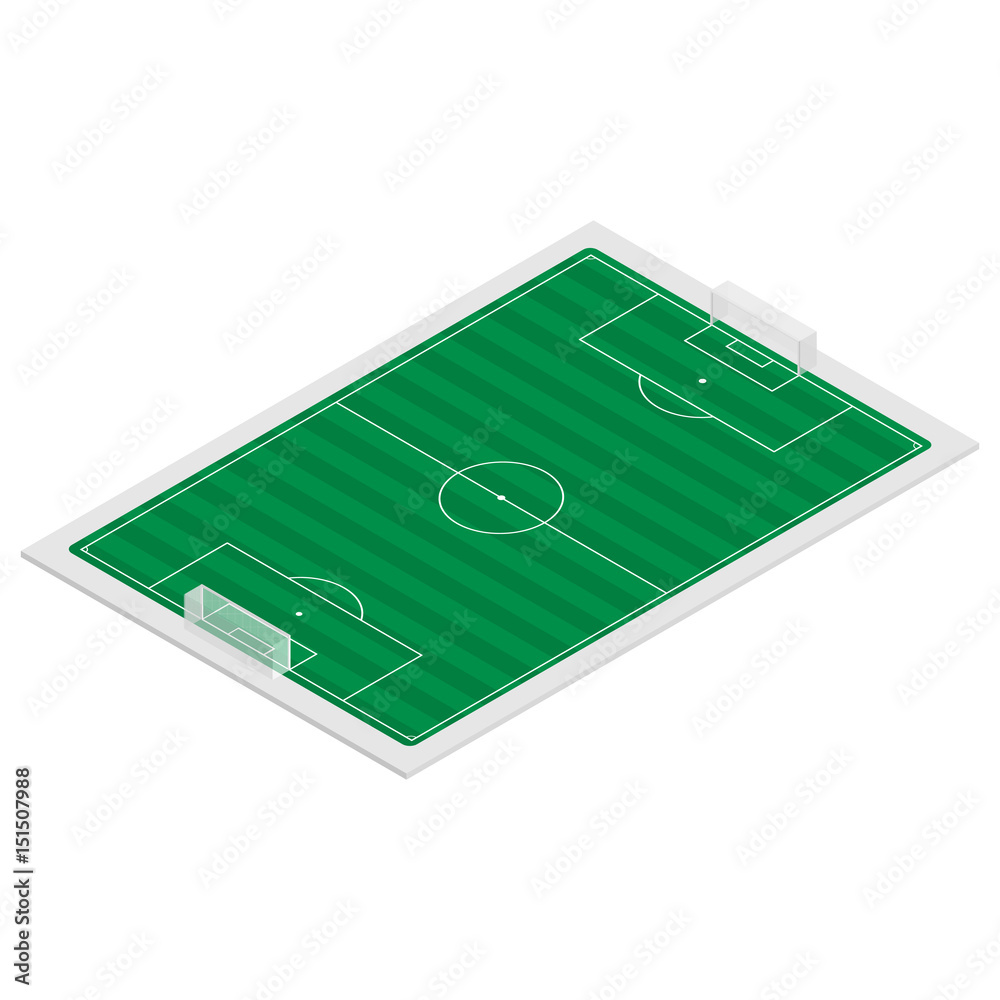 Field of play soccer isometric, vector illustration. Field of play soccer isometric, vector illustration.