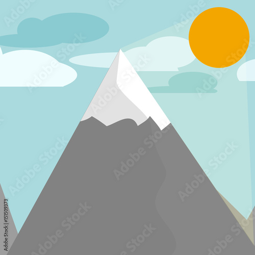 mountains and sun