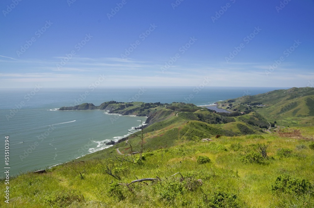 View on Pacific ocean from Point Bonita, California, USA