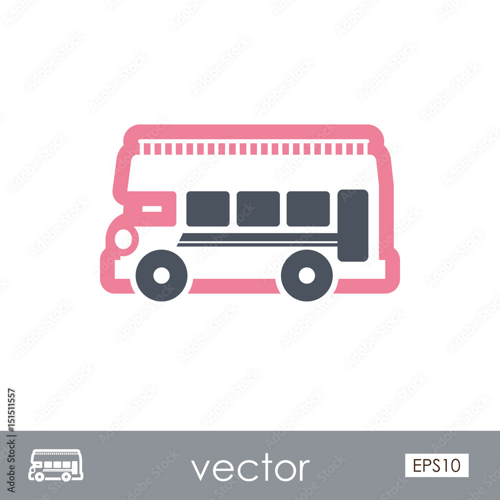 Double decker open top sightseeing city bus icon Double decker open top sightseeing city bus icon