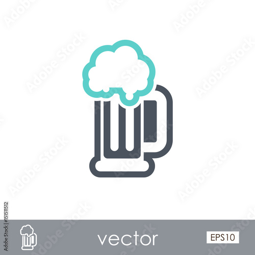 Beer Mug outline icon. Summer. Vacation