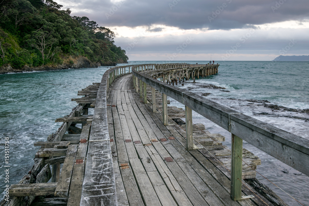 Old and broken wooden jetty