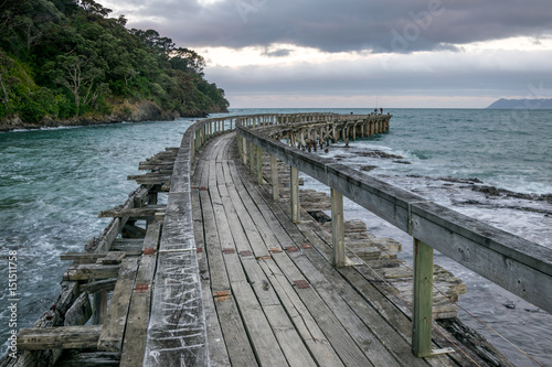 Old and broken wooden jetty