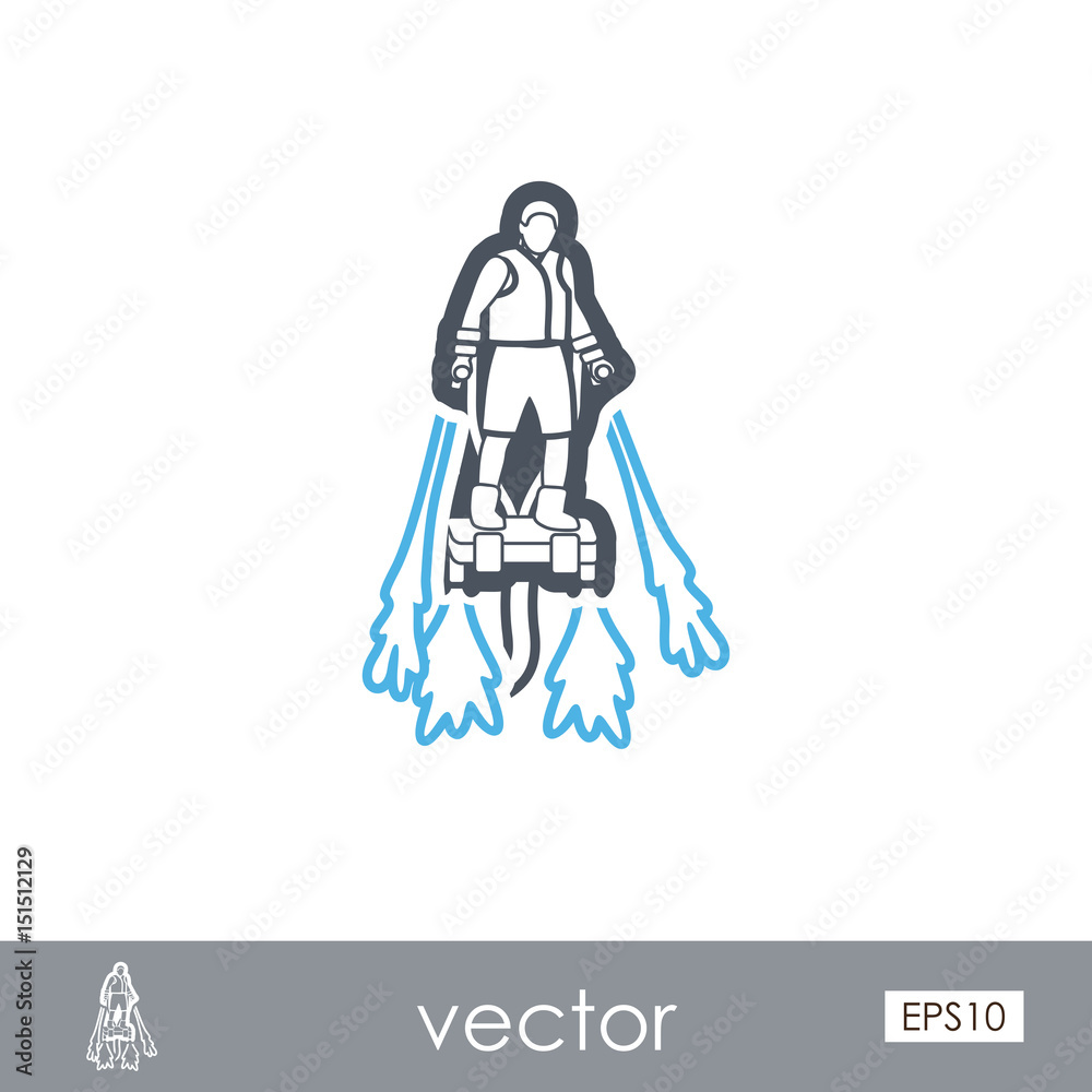 FlyBoard outline icon. Summer. Vacation FlyBoard outline icon. Summer. Vacation