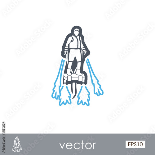 FlyBoard outline icon. Summer. Vacation