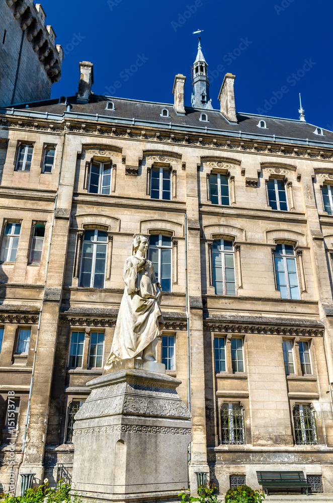 Marguerite of Angouleme statue at the city hall of Angouleme - France