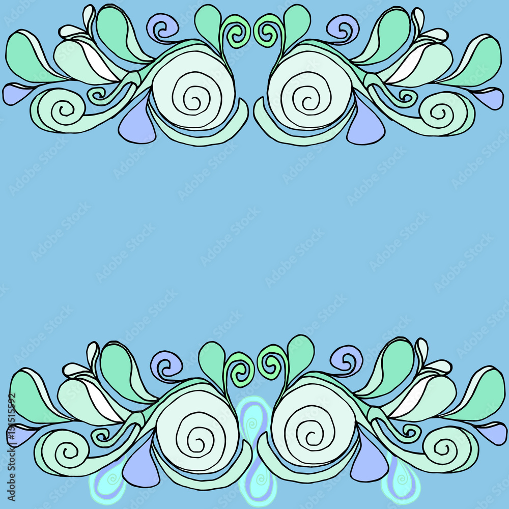 Painted geometric border of abstract shape Painted geometric border of abstract shape