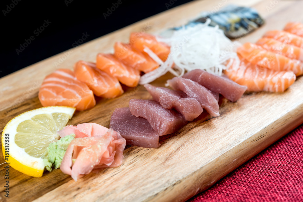 Japanese food fresh raw fish mixed sashimi Japanese food fresh raw fish mixed sashimi