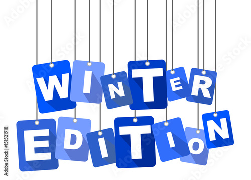 Blue vector flat design background winter edition. It is well adapted for web design.