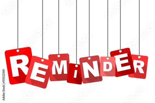 Red vector flat design background reminder. It is well adapted for web design.