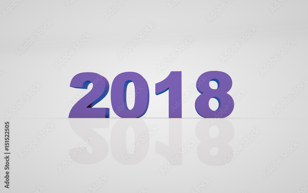 New year 2018 - obrazy, fototapety, plakaty 