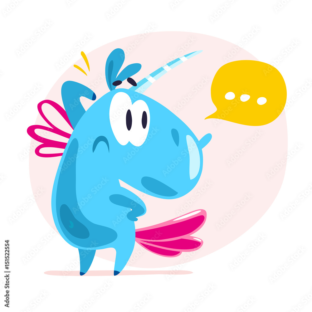 Vector flat unicorn illustration. Vector flat unicorn illustration.