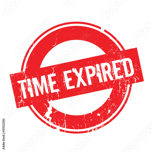 Time Expired rubber stamp. Grunge design with dust scratches. Effects can be easily removed for a clean, crisp look. Color is easily changed.