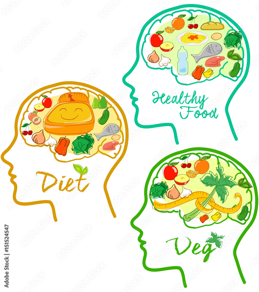 Fototapeta premium Good Diets Vector icons