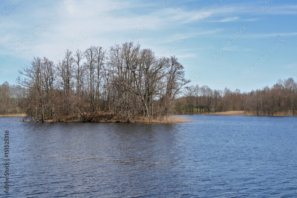 Early spring at the european lake Early spring at the european lake