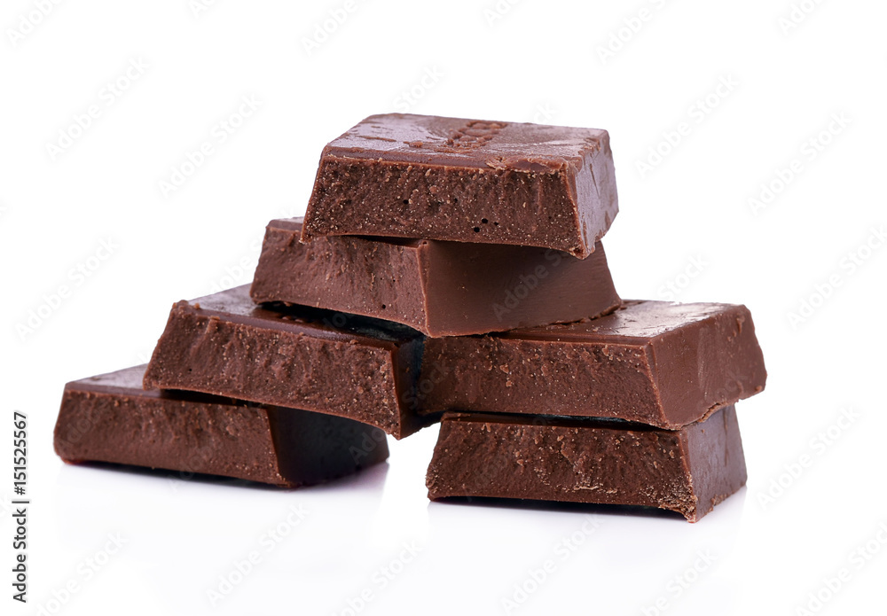 Chocolate bars stack isolated on white background Chocolate bars stack isolated on white background