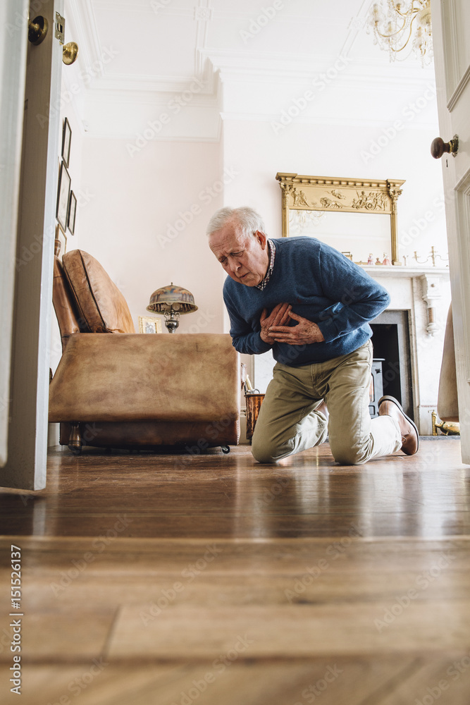 Senior Man Having A Heart Attack Senior Man Having A Heart Attack