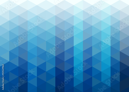 Abstract blue triangles mosaic background. Design with place for text. A4 format.