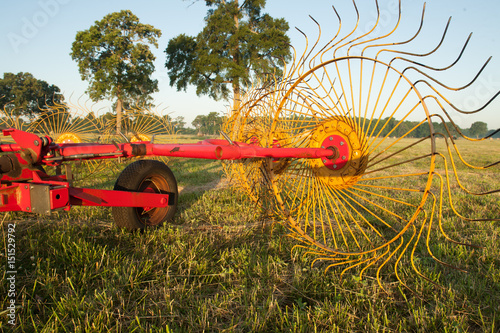 Foto Hay Rake on Summer Morning