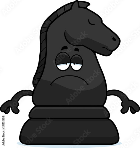 Sad Cartoon Chess Knight