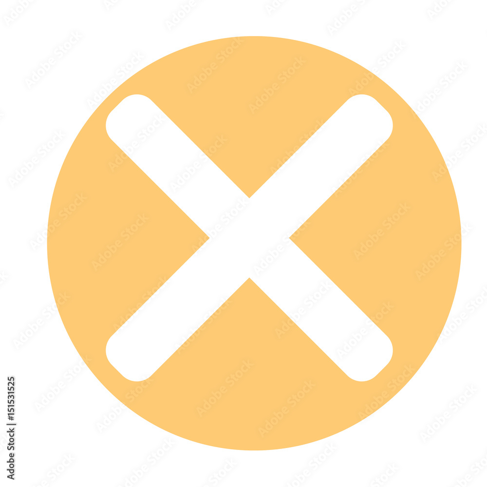 Fototapeta premium Flat check mark icons in orange circle. Cross icon. Vector illustration