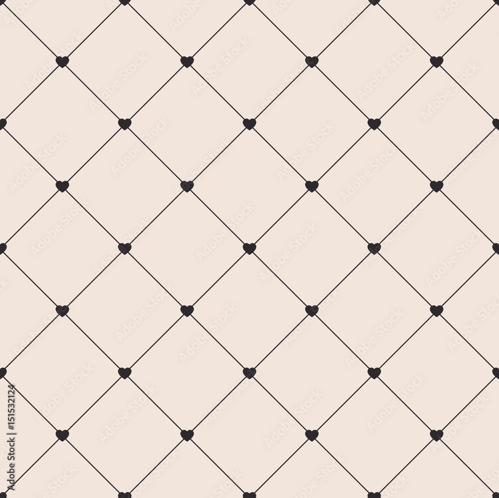 Fototapeta premium Seamless geometric pattern with heart 